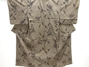 草葉模様織り出し本場泥大島紬着物(5マルキ)